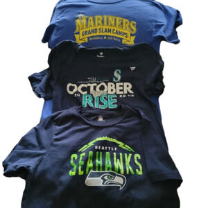 6/$20 Lot of 3 Seattle Sports Short Sleeve Tee Youth Size L 14/16